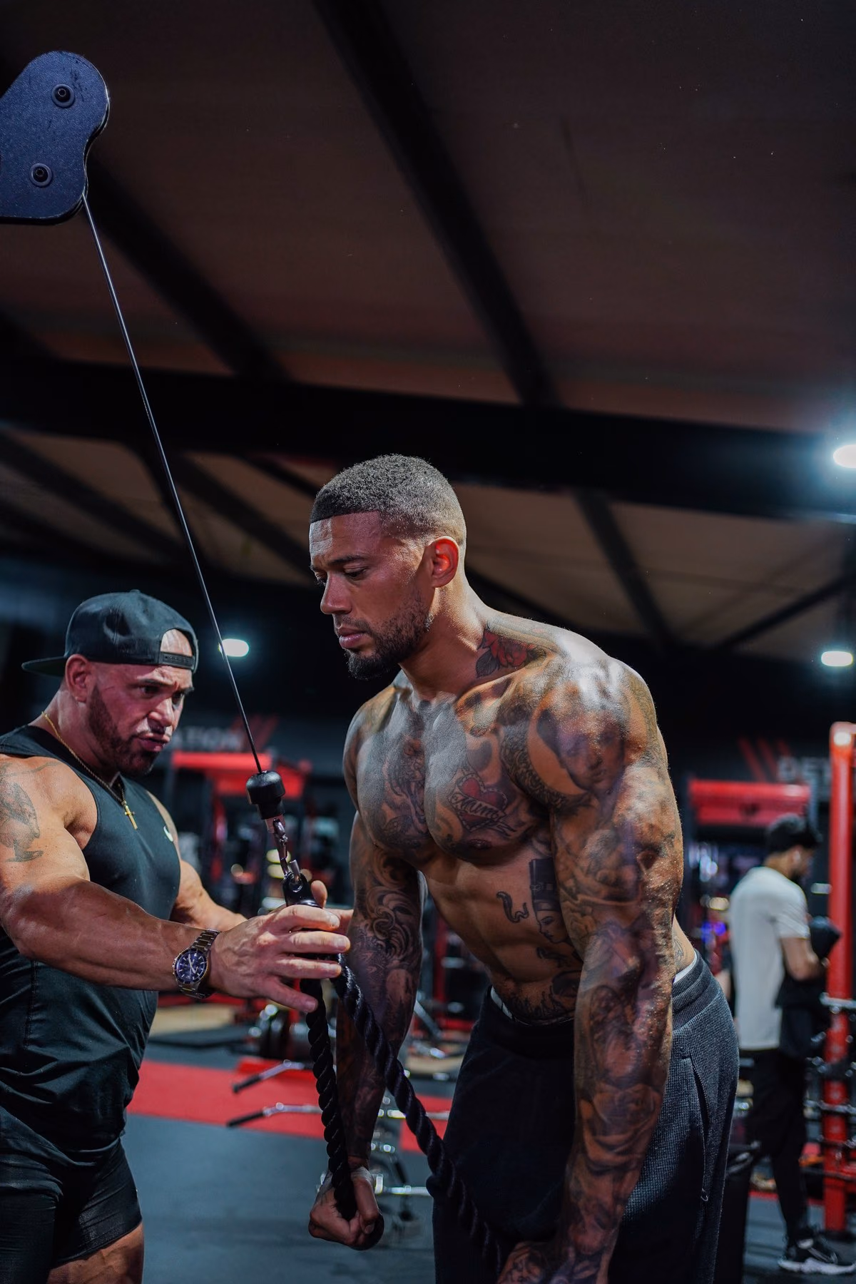 Ricky setting a client up on a rope pushdown